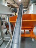 Metal briquettes after briquetting process through briquetting press