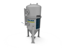 3D Bild eines Anschwemmfilters mit FAUDI Logo