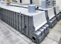 Three FAUDI vacuum filters in a row in a production hall