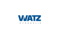 Logo of WATZ Hydraulik GmbH, blue letters on the white background