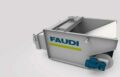 Inclined belt filter with FAUDI logo grey background for cleaning of cooling lubricants 