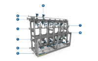 Structure of FAUDI modular filter with automatic backwash for the oil and gas industry