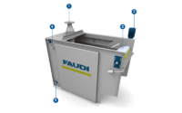 FAUDI inclined belt filter for cleaning low-viscosity liquids, especially cooling lubricants